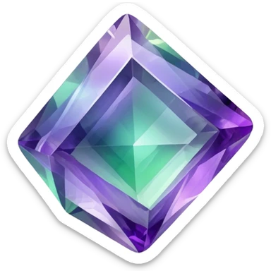 Iridescent Fluorite crystal gemstone sticker