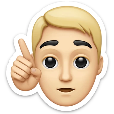 Point your finger at the face. Icon sticker