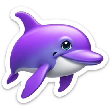 dressed purple dolphin sticker