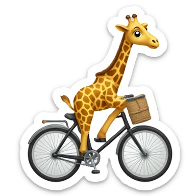 Giraffe Riding a Bicycle sticker