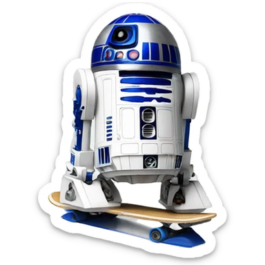 R2D2 doing a kickflip sticker
