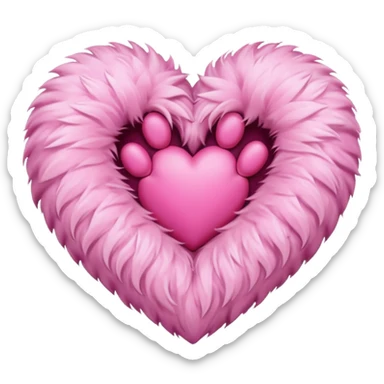 Paw heart sticker