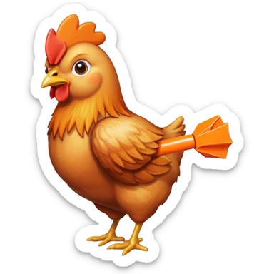 Nerf dart eating chicken sticker