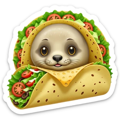 a seal as a taco  sticker