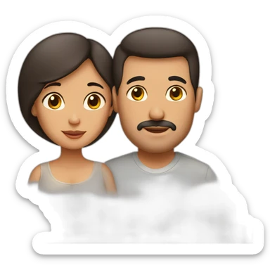 Latin pregnant wife and husband no face hair sticker