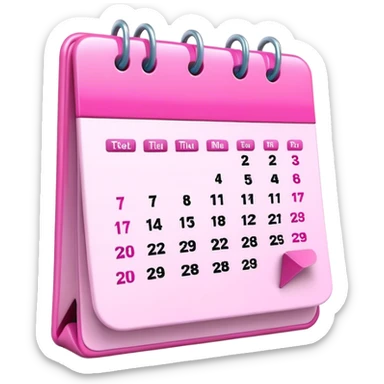 pink calendar 3 icon sticker