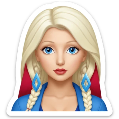 Christina Aguilera with blue eyes, long  platinum blonde hair sticker