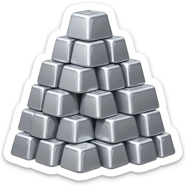 a mountain of aluminum ingots sticker