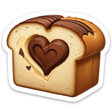 make a bread and then make a chocolate and between them make a heart sticker