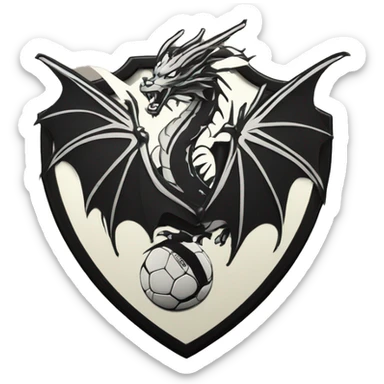 blason de football "Yakuza" avec un dragon noir sticker