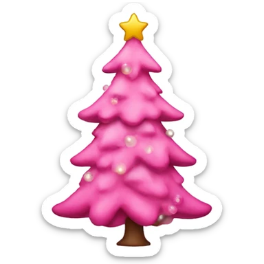 Pink Christmas tree sticker