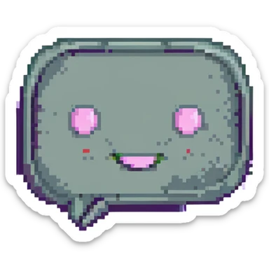 pixel art style chat icon, 48x48 pixels, simple speech bubble design sticker