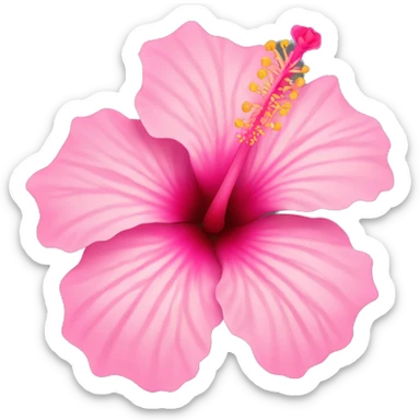 Pink hibiscus flower sticker
