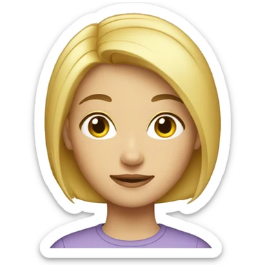 blonde girl with short hair in  sticker