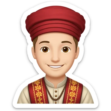 A guy with traditional clothes from midsummer festival  sticker