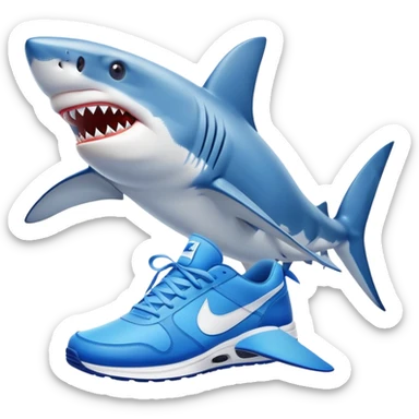  shark wearing blue nikes sticker