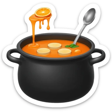 Tanga in a pot with soup sticker