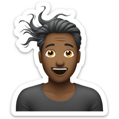 Person tossing their hair back sticker