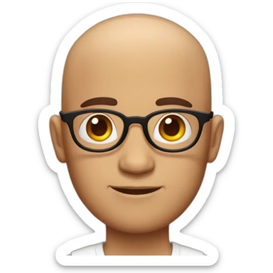 men with barely no hair and round glasses sticker