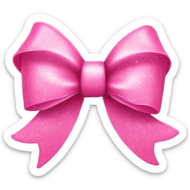 Pink bow with glitter sticker