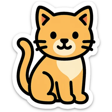 color outline icon of a cat sticker