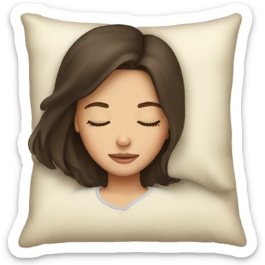 Brunette girl sleeping sticker