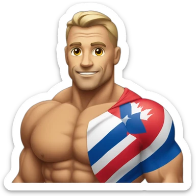 czech bodybuilder with a flag sticker