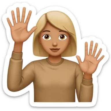 A person doing the 67 hand movement with a six on the Left hand and the seven on the right hand sticker