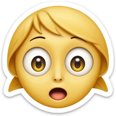 a face with a large opened mouth in emoji of whatsapp syle sticker