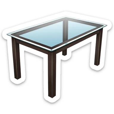 table with glass sticker