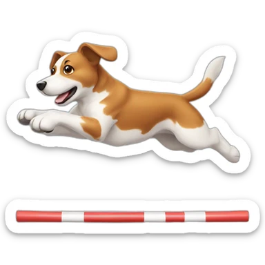 Dog jumping agility jump sticker