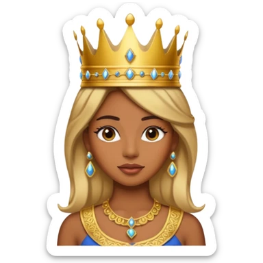 Chica piel morena con corona 👸🏽 sticker