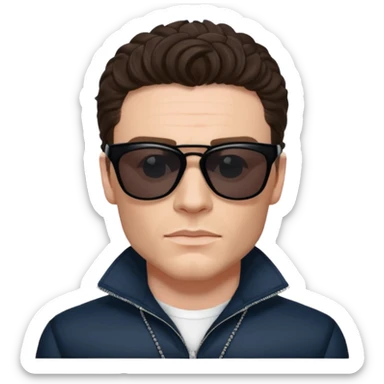 Richard Madden as his character in the Bodyguard TV series, with sunglasses on and an earpiece. sticker