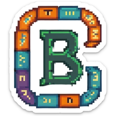 S.R CRYPTO text in retro gaming pixel font sticker