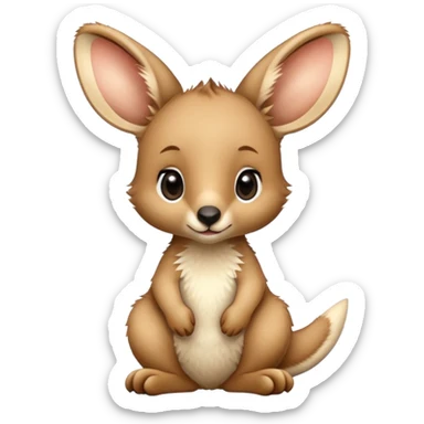 cute baby kangaroo joey sticker