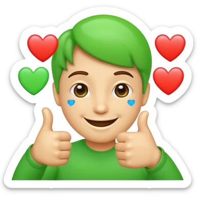 small emojis for an alternative Microsoft teams. bright green with a techie vibe. Face expressions, thumbs up, and hearts. Hearts should me the only ones with multiple colors. Not all in one emoji but seperately sticker