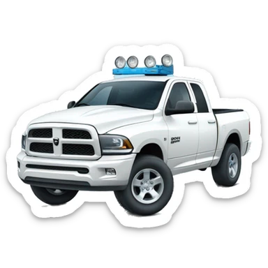 Dodge ram Dooley white truck faded to blue  sticker