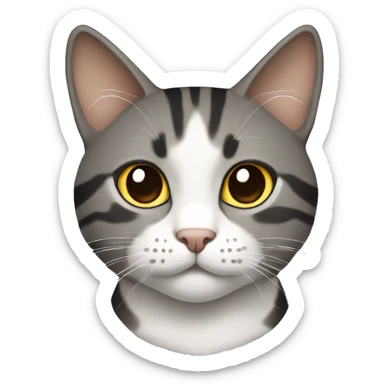 European cat grey brown white black iOS 18 style  sticker