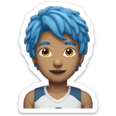 Person with a blue hair and Nike shoes  sticker