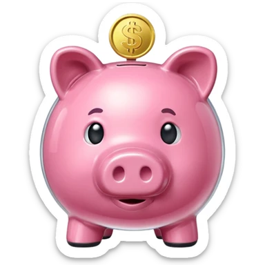 ice cube in Piggy bank shape sticker