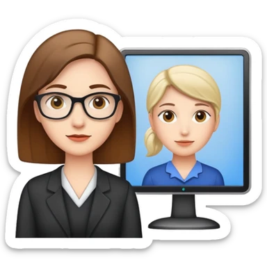 make me an emoji of a teacher in front of the screen sticker