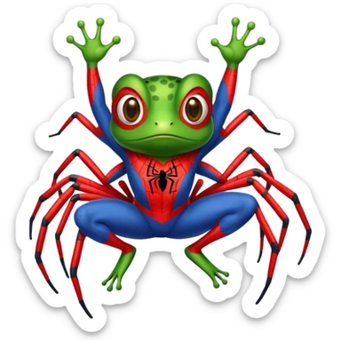 A frog in a spider-man costume *Old Emoji* sticker