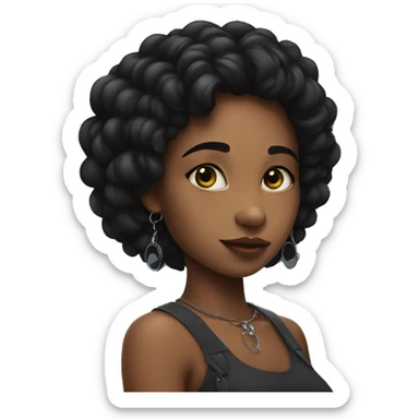 Menina negra com piercing no nariz  sticker