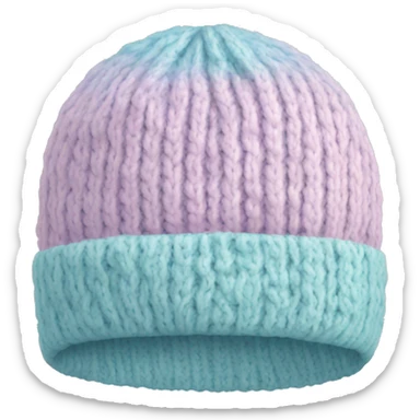 Pastel knit hat sticker