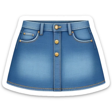 super realistic medium denim mini skirt sticker