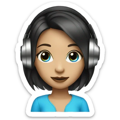 Girl Dj with blue eyes sticker