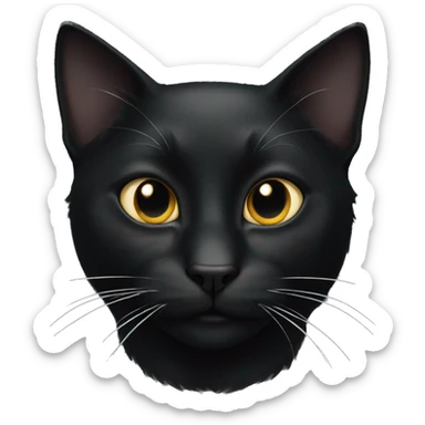 black cat with a white spot sticker