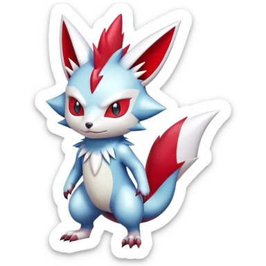 Cool Shiny Digimon-Sneasel-Zangoose-hybrid full body sticker
