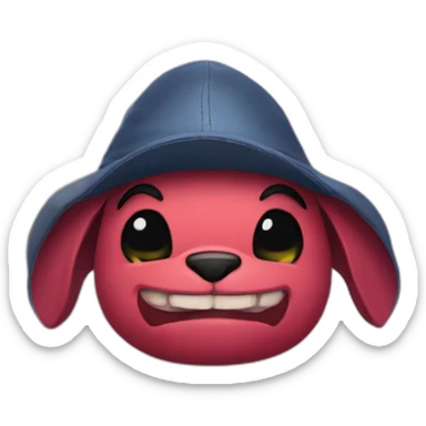 Stitch disney with a witcher hat sticker