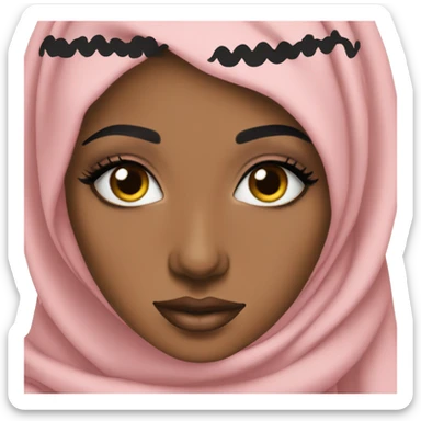 hijabi with makeup and lashes sticker